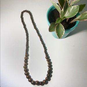 Long beaded wooden necklace